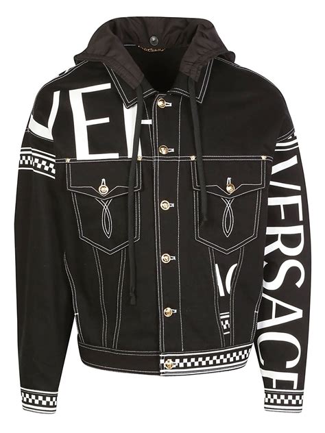 versace floral jacket|versace black denim jacket.